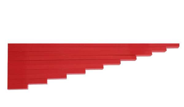 Barras rojas Montessori para la estimulación sensorial