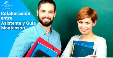 guia y asistente montessori colaborando